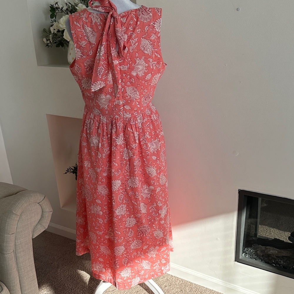 J. Crew Coral Floral Midi Dress - Picture 5 of 8